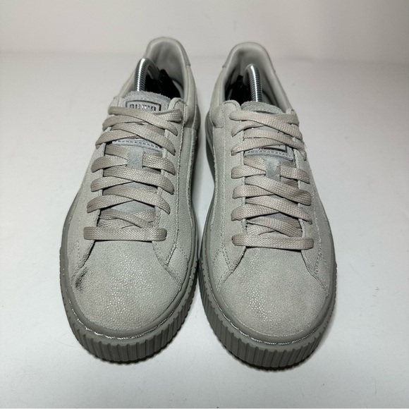 PUMA BASKET PLATFORM RESET Sneakers Gray Womens size 7.5 shoes (03 Box 1) - Picture 8 of 9
